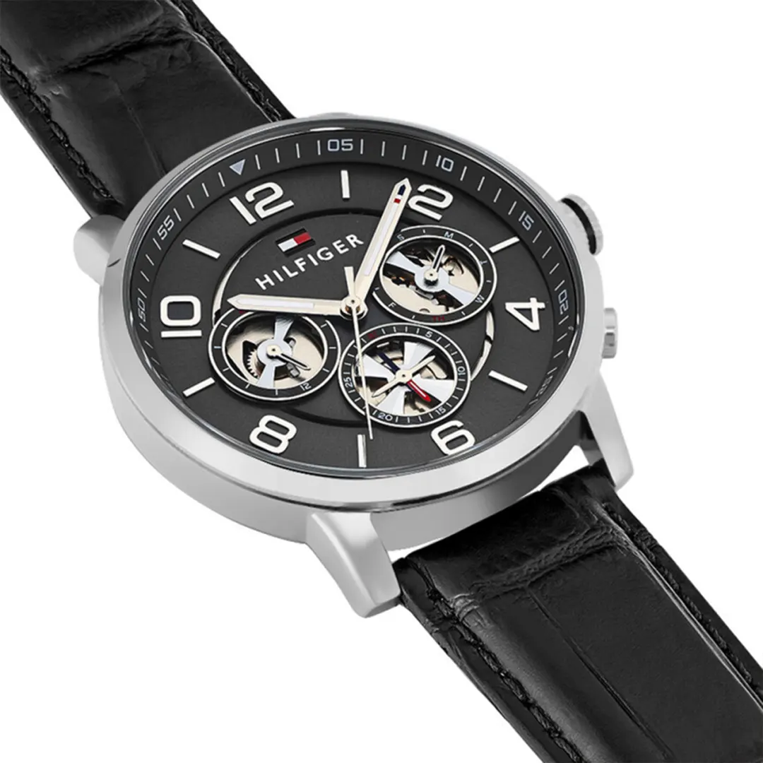 Montre Homme en cuir noir 1791289 12 montre homme tommy th 1791289 1
