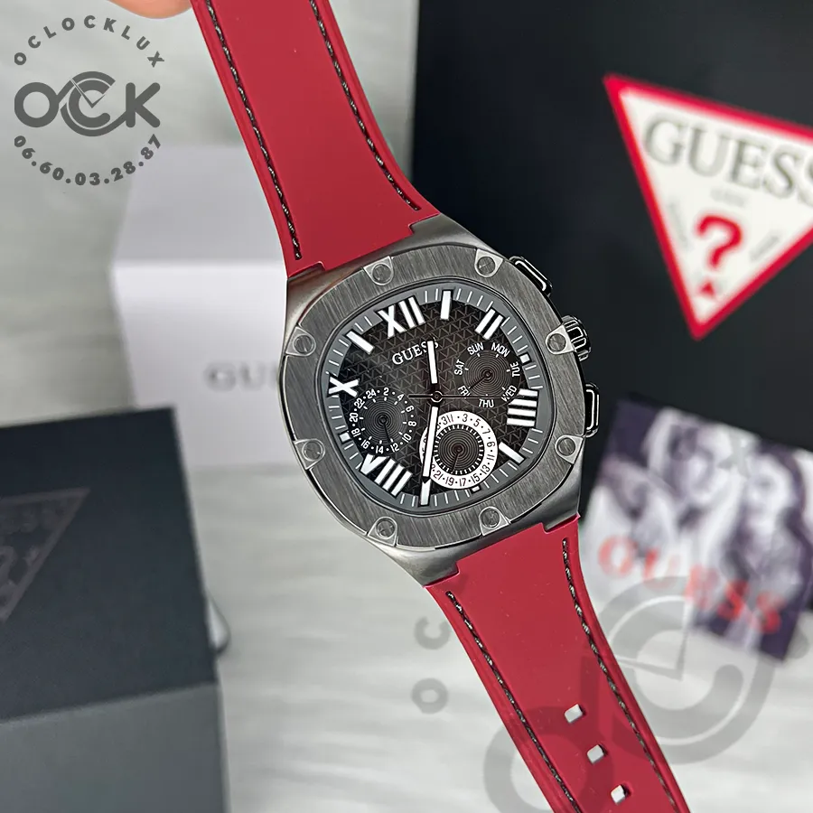 Montre Homme Guess Burgundy Gunmetal GW0571G4 19 Montre Homme Guess Burgundy Gunmetal GW0571G4