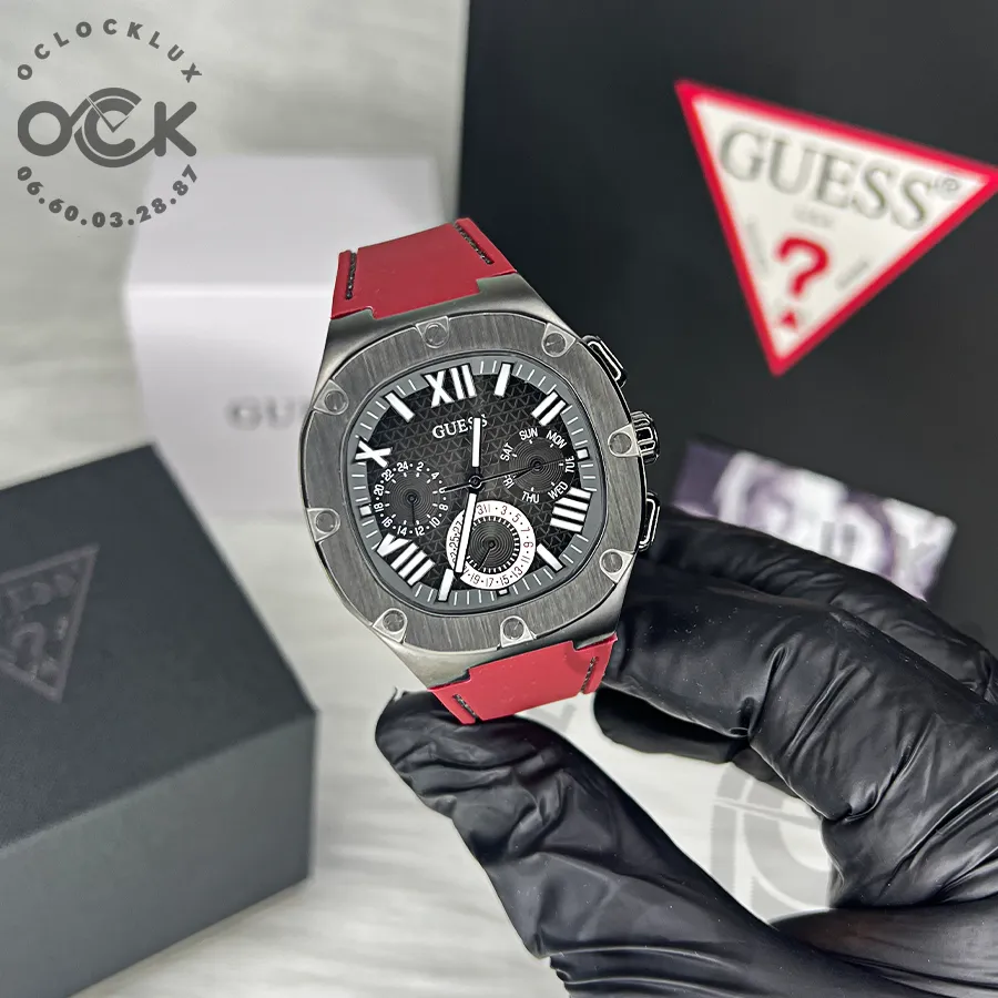 Montre Homme Guess Burgundy Gunmetal GW0571G4 14 Montre Homme Guess Burgundy Gunmetal GW0571G4